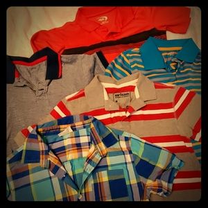 4 polo shirts *blue&orange stripe not available *
